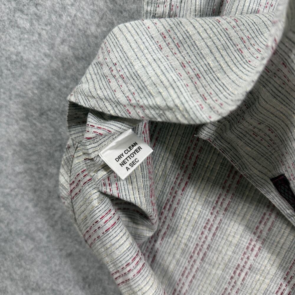 Vintage Tommy Bahama Silk Shirt Mens M Gray Long Sleeve Button Up Textured Beach - Picture 11 of 15